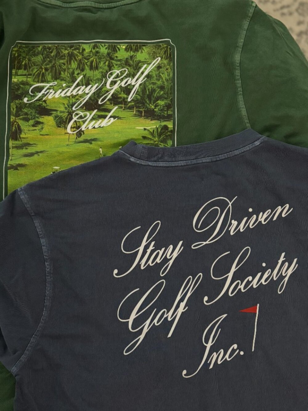 Old Navy Golf Graphic T-Shirt Set of 2 Green & Blue Men’s Large